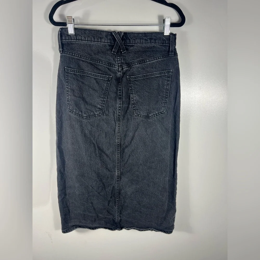 Universal Thread High Rise Front Slit Midi Skirt Black Sz 6